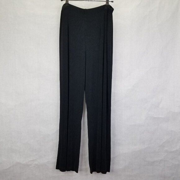 Chico's Travelers Pants Women’s XL Short Slinky Wide Leg Pull On Crop Black - Picture 1 of 12